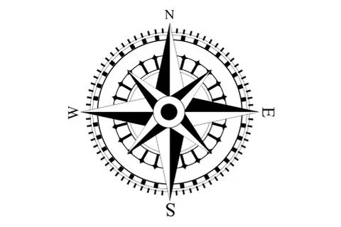 Compass Rose Icon Vector Logo Stock Illustration