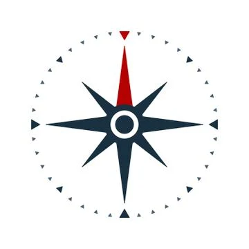 Compass rose icon, wind rose and navigation symbol Stock Illustration
