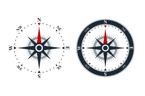 Compass rose icons Illustrazione stock