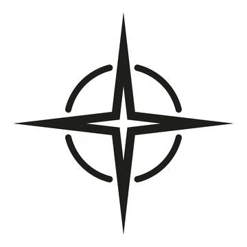 Compass rose identifying direction and navigation symbol Illustrazione stock