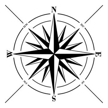 Compass rose isolated on white. Stock Illustration
