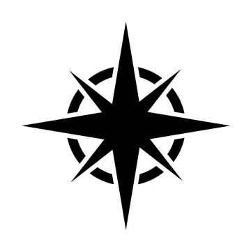 Compass rose - nautical chart icon Stock Illustration