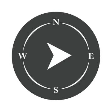Compass rose navigation cartography arrow pointing equipment silhouette design Stock Illustration