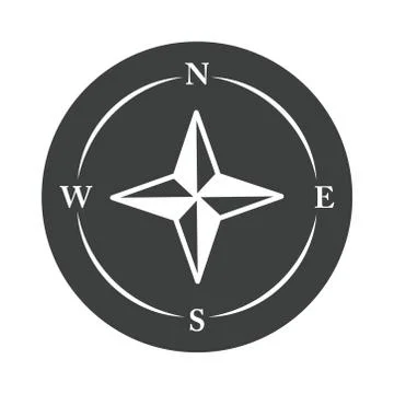 Compass rose navigation cartography explore equipment silhouette design icon Illustrazione stock