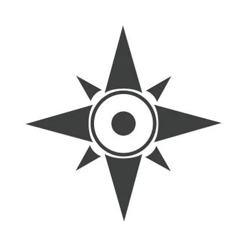 Compass rose navigation cartography tool line design icon Stock Illustration