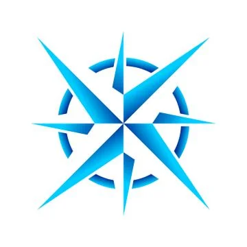Compass Rose Navigation Cool Ice Star Design Stock Illustration