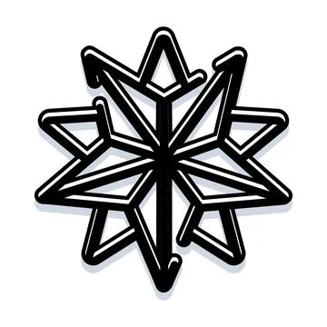 Compass rose navigation star finding direction symbol Stock Illustration