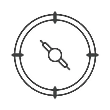 Compass rose navigation travel orienteering equipment line design icon Stock Illustration