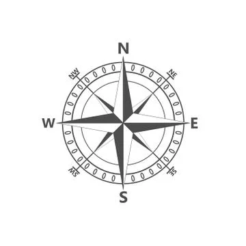 Compass rose, navigition icon. Vector illustration, flat design. Stock Illustration