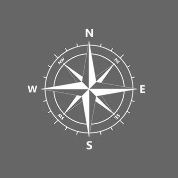 Compass rose, navigition icon. Vector illustration, flat design. Stock Illustration