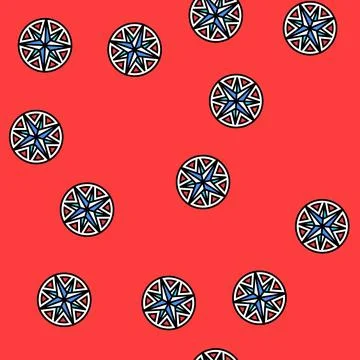 Compass rose sailing sport vector seamless pattern Illustrazione stock