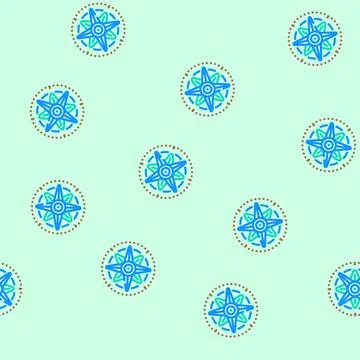 Compass rose sailing sport vector seamless pattern Illustrazione stock