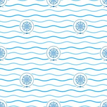 Compass Rose, Seamless Pattern Stockillustratie