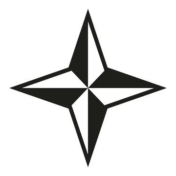Compass rose star points direction navigation symbol Stock Illustration