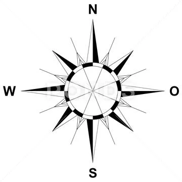 Canvas Print Compass rose isolated on white. Vector illustration