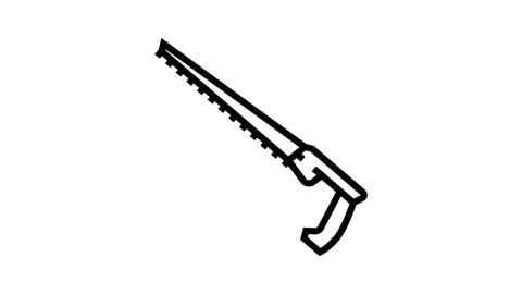 Compass saw line icon animation Video stock 224298232