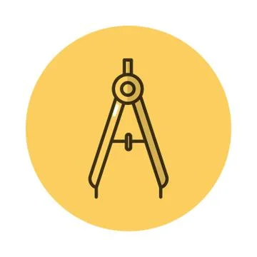 Compass school supply block style icon Stock Illustration