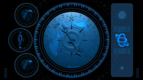 Compass Screen - Hi-tech 22 (HD) Stock Footage 728422