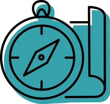 Compass With Scroll Map Direction Navigation Illustration Stock Illustration