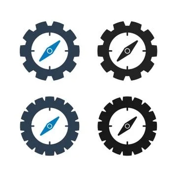 Compass set Icon set. Flat style vector EPS. Stock Illustration