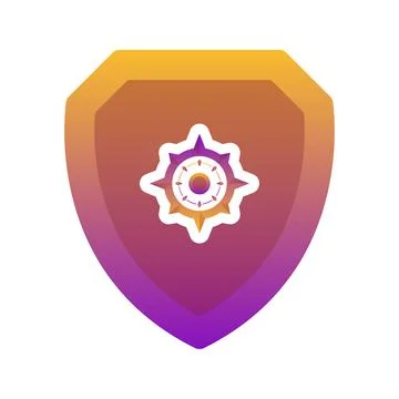 Compass shield logo element design template icon Stock Illustration