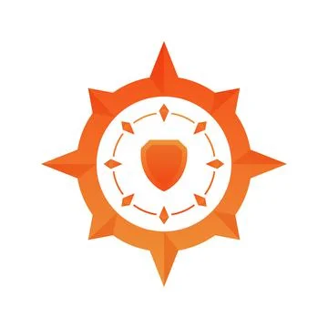 Compass shield logo element design template icon Stock Illustration