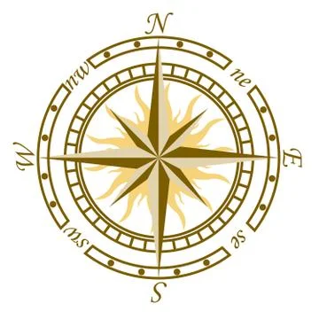 Compass showing polarity Stock Illustration