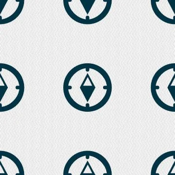 Compass sign icon. Windrose navigation symbol. Seamless abstract background w Stock Illustration