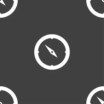 Compass sign icon. Windrose navigation symbol. Seamless pattern on a gray bac Stock Illustration
