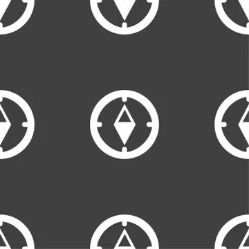 Compass sign icon. Windrose navigation symbol. Seamless pattern on a gray bac Stock Illustration