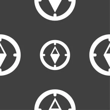 Compass sign icon. Windrose navigation symbol. Seamless pattern on a gray backgr 스톡 일러스트