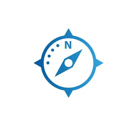 Compass sign. Logo in the form of a simplified compass Stock Illustration