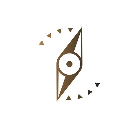 Compass sign. Logo in the form of a simplified compass Stock Illustration