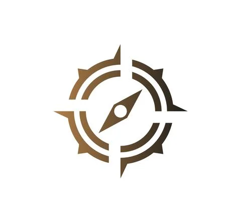 Compass sign. Logo in the form of a simplified compass Stock Illustration