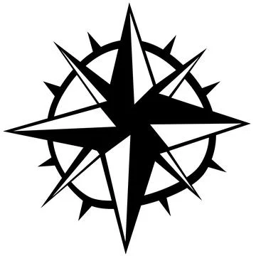 Compass Silhouette for Navigation Stock Illustration