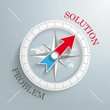 Compass silver background solution problem Stock Illustration