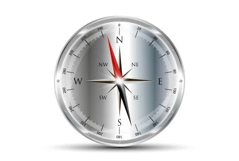 Compass Silver Stock Illustration