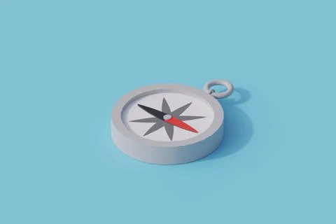 Compass single isolated object. 3d render illustration 库存插图