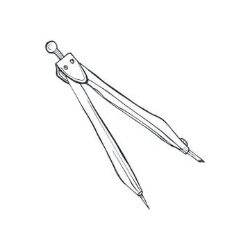 Compass sketch isolated Stock Illustration