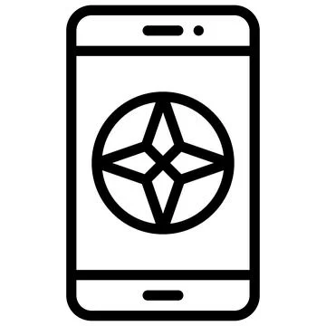 Compass on smartphone icon, location map and navigation vector 스톡 일러스트