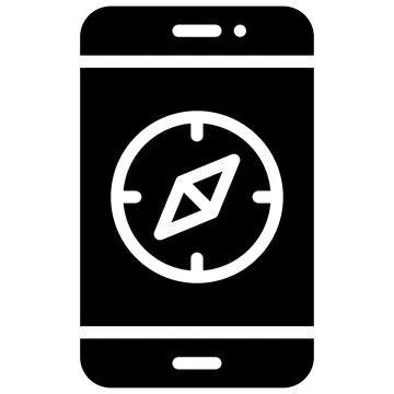 Compass on smartphone icon, location map and navigation vector イラスト素材