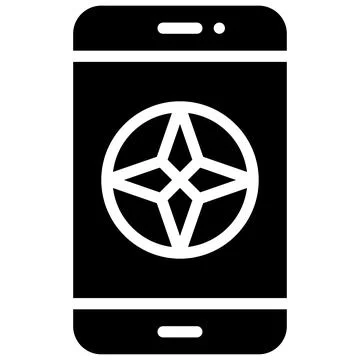 Compass on smartphone icon, location map and navigation vector イラスト素材
