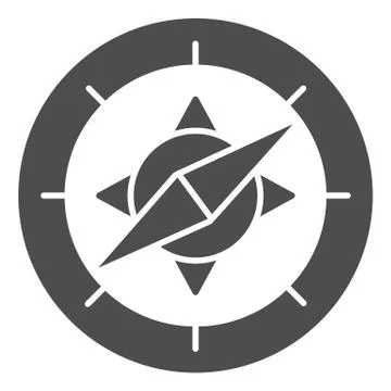 Compass solid icon, Navigation concept, Navigator on white background, wind rose イラスト素材