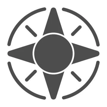 Compass solid icon, Navigation concept, Wind rose sign on white background, wind イラスト素材