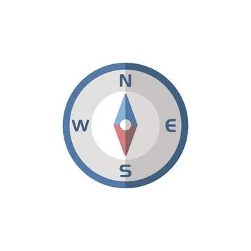 Compass south direction. Flat icon. Isolated weather vector illustration Stock Illustration