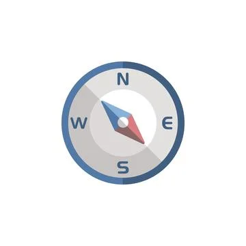 Compass south east direction. Flat icon. Isolated weather vector illustration Stock Illustration