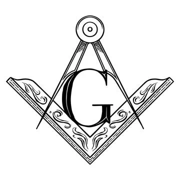Compass Square as symbol of mason freemason .Conspiracy and Secret Society Stock Illustration
