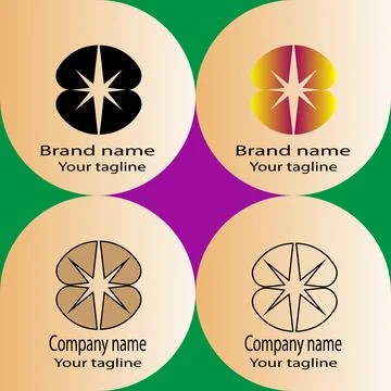 Compass Star in Circular Form logo Stock Illustration
