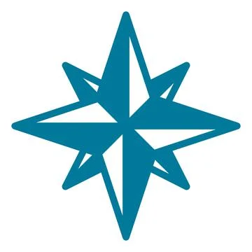 Compass star icon. Blue wind rose symbol Stock Illustration