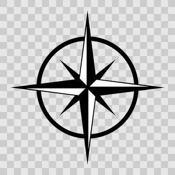 Compass star icon on checkered background Stock Illustration